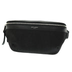 Saint Laurent Paris Logo Canvas Leather Body Waist Bag Black AA