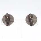 Chanel Earrings Silver Metal Round CC Logo Camellia Costume — view 3