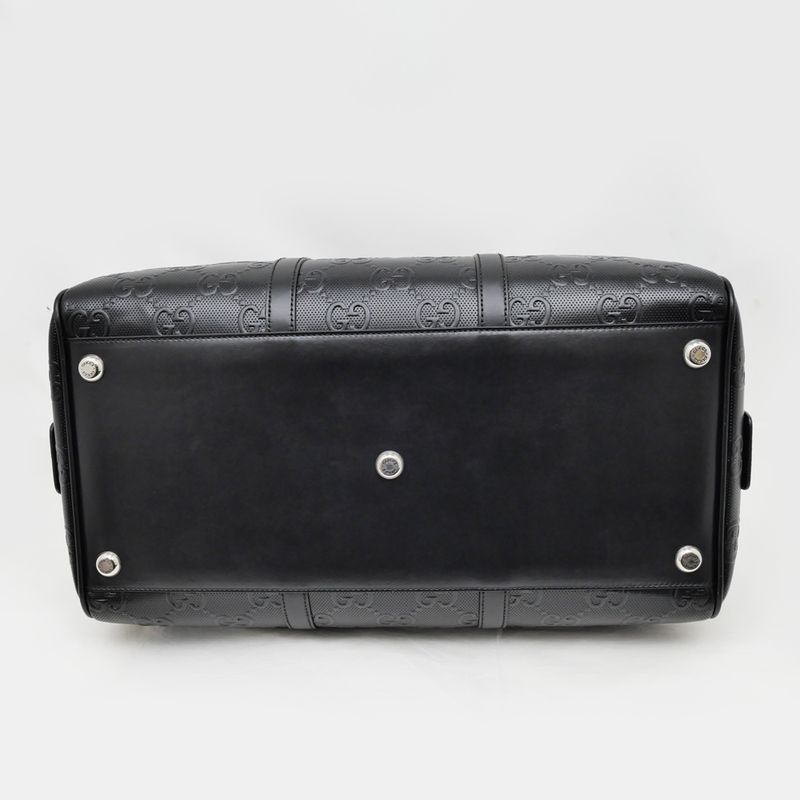 Gucci GG Embossed Boston Bag Black Leather 2-Way — view 4