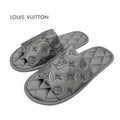 Louis Vuitton Homey Line Monogram Flat Shoes Satin Gray Slippers Room