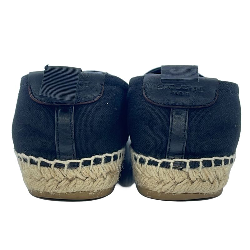 Saint Laurent Paris 17 SS Logo Embroidered Espadrilles Shoes Gup80 Black — view 3