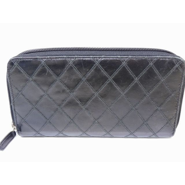 Chanel Bicolor Wallet Zipper External Repair Leather Black — view 2