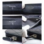 Chanel Bicolor Wallet Zipper External Repair Leather Black — view 4