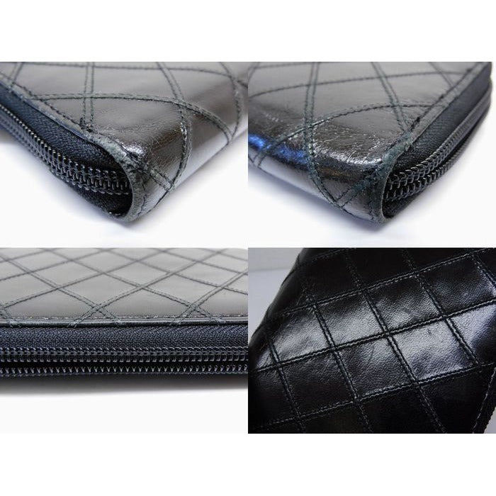 Chanel Bicolor Wallet Zipper External Repair Leather Black — view 5