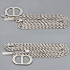 Dior CD Icon Chain Link Necklace 53 Star Ring Silver — view 5