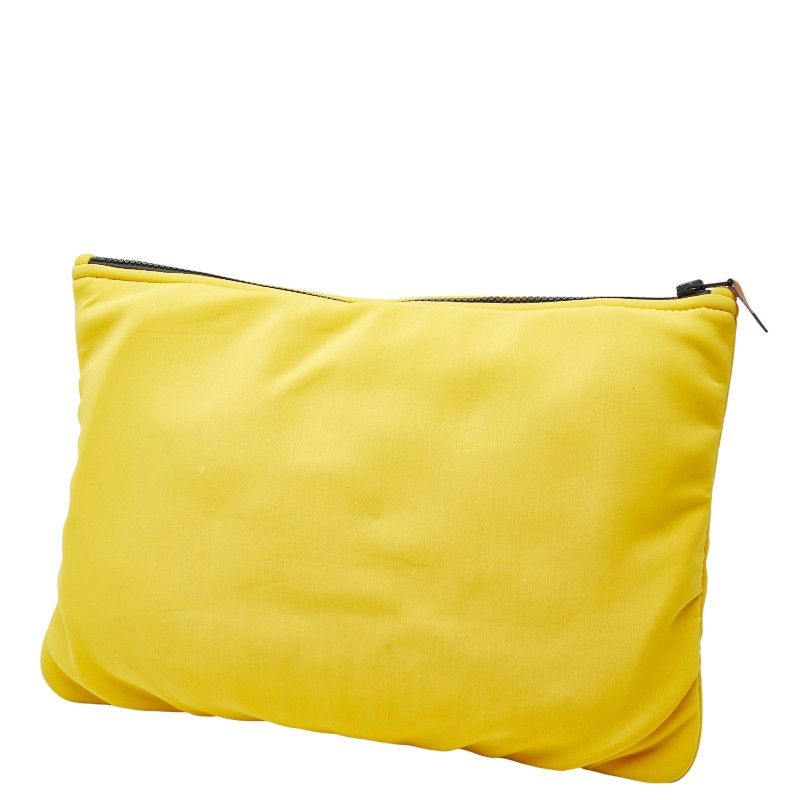 Hermes Trousse Flat Neobain GM Pouch Clutch Bag Yellow Polyamide Elastane — view 2