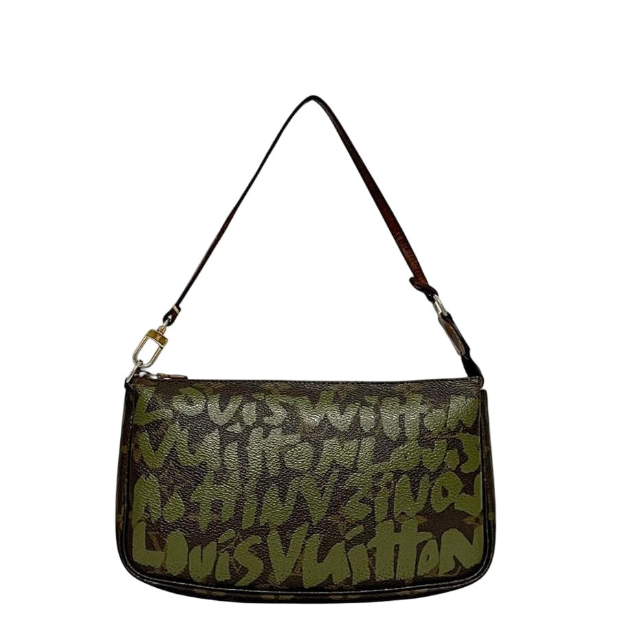 Louis Vuitton Pouch Pochette Accessoire Brown Khaki Green Monogram Graffiti