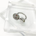 Loewe Anagram Ring Rhinestone Silver