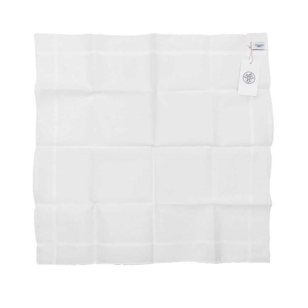 Hermes Jacquard Logo All Over Pattern Handkerchief Chief Cotton 100%