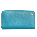 Gucci Interlocking Turquoise Blue Zip Around Wallet