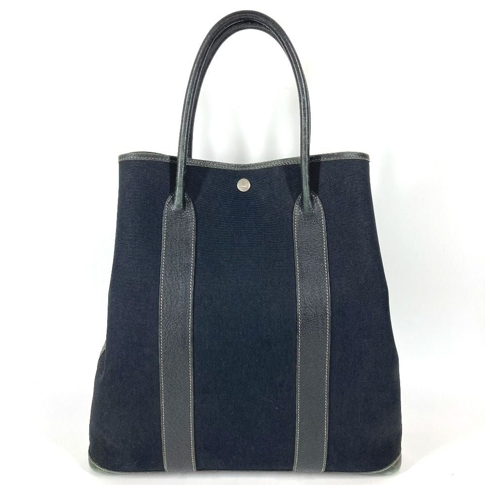 Hermes Shoulder Bag Garden File MM Leather Black