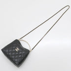 Chanel Top Handle 2-Way Bag Shoulder Black Gold Hardware Quilted — view 7