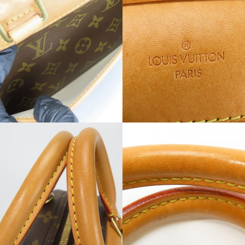 Louis Vuitton Handbag Trouville Monogram Nubuck Brown Gold Hardware — view 5