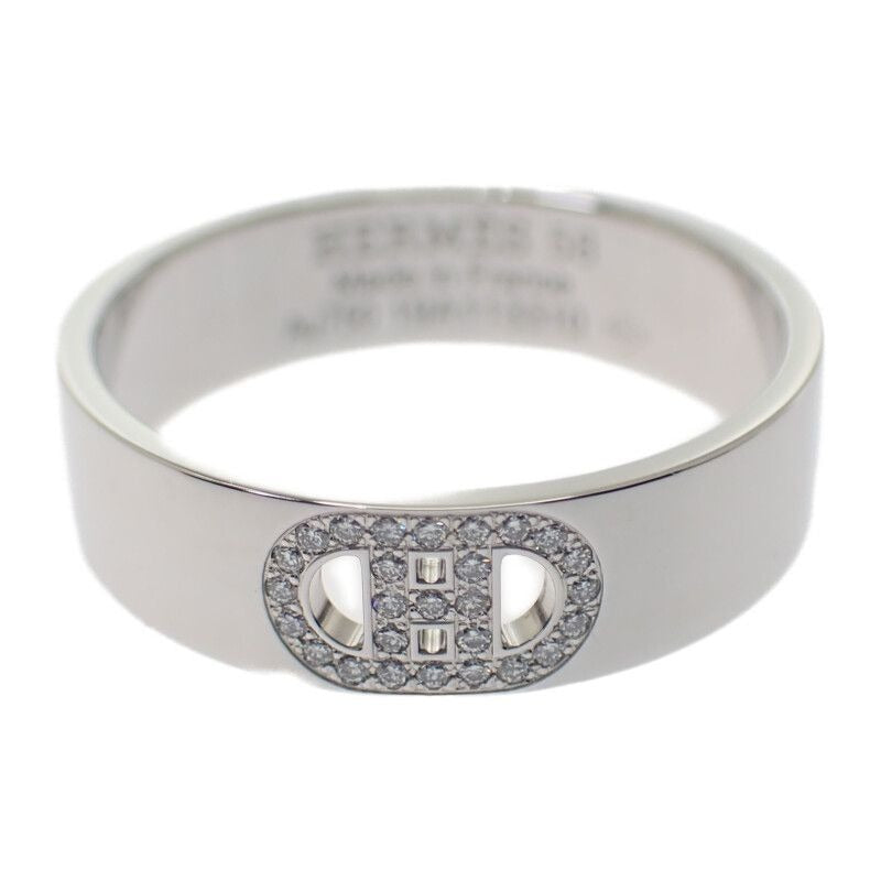 Hermes Hd'ancre PM 17.5 Size 58 B Ring 18K White Gold Diamond — view 2