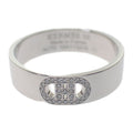 Hermes Hd'ancre PM 17.5 Size 58 B Ring 18K White Gold Diamond