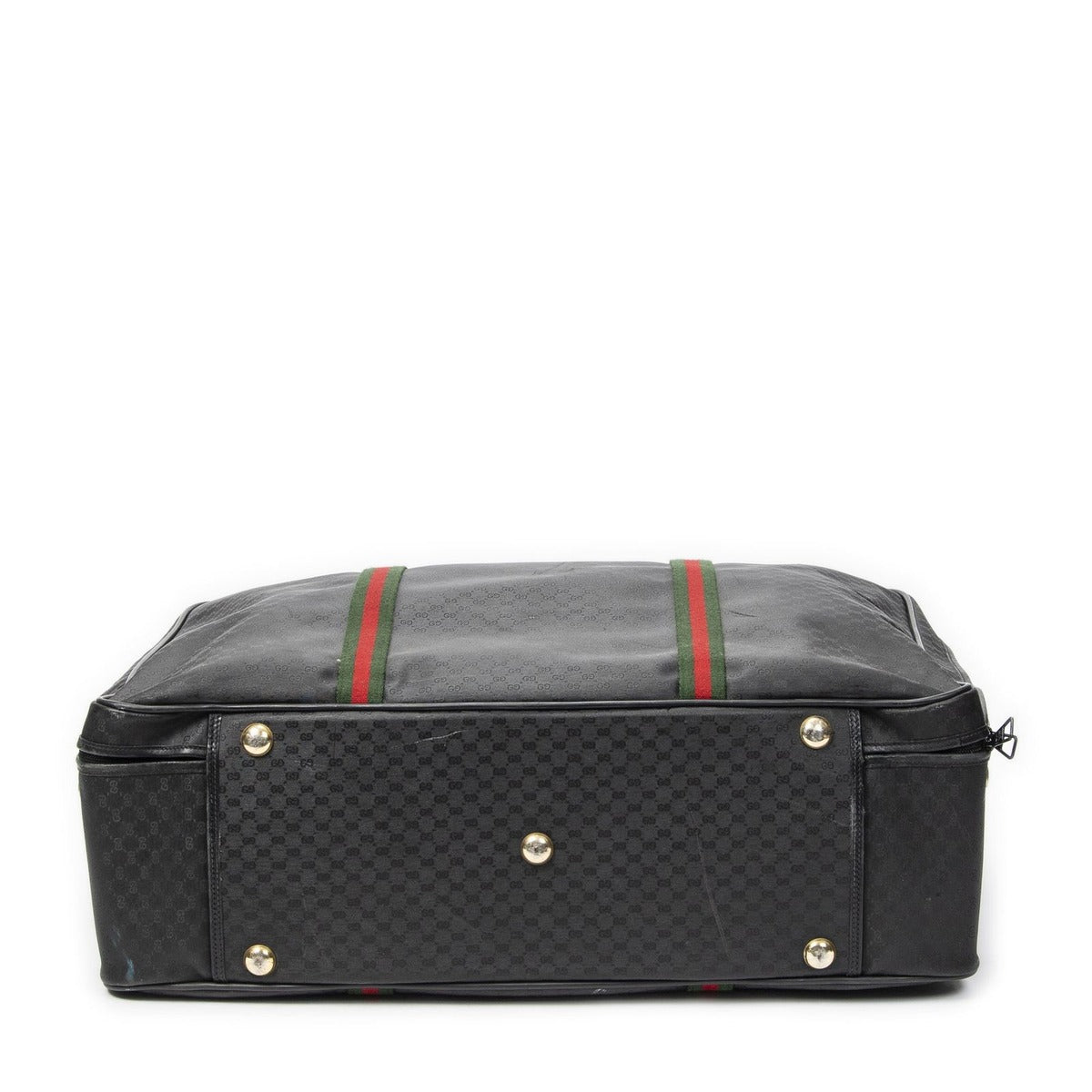 Gucci Vintage Large Travel Shoes Black Micro Guccissima Canvas AB — view 6