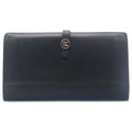 Chanel Coco Button Flap Leather Wallet Bifold Black