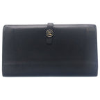 Chanel Coco Button Flap Leather Wallet Bifold Black