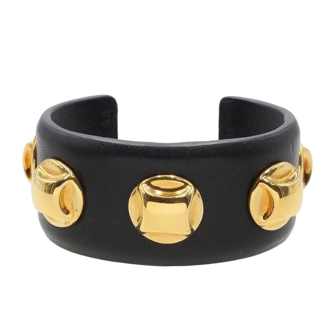 Celine Cru Octagonal Leather Bangle Bracelet