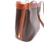 Celine Tote Macadam Dark Brown Canvas Leather — view 6