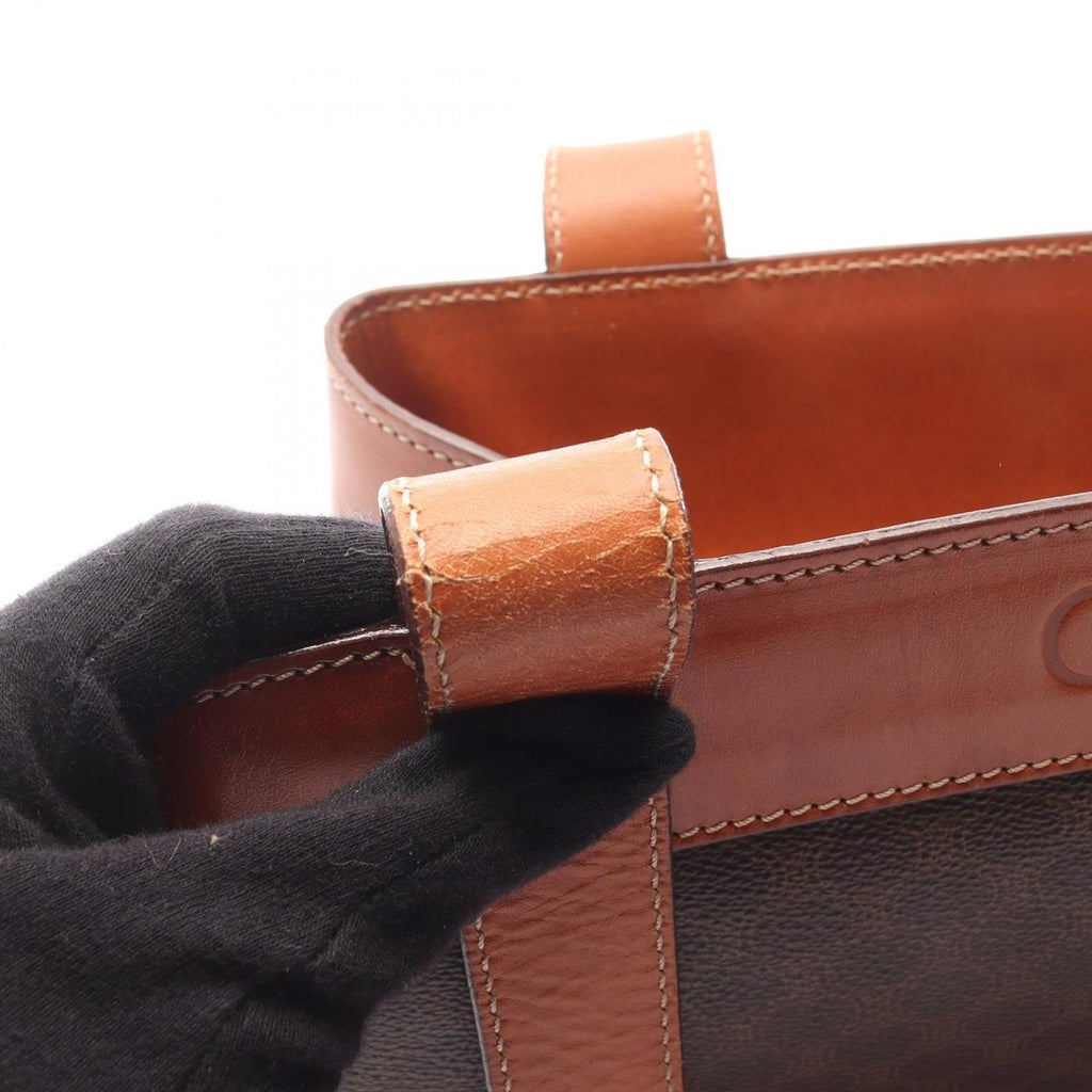 Celine Tote Macadam Dark Brown Canvas Leather — view 8