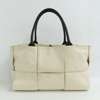 Bottega Veneta Arco Medium Tote Bag Intrecciato Beige White Canvas — view 3