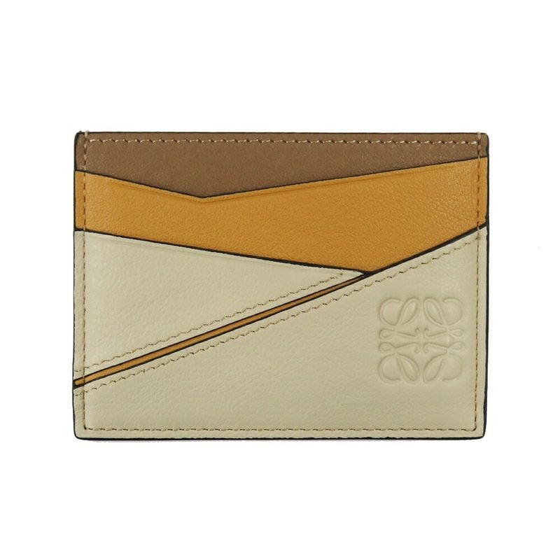 Loewe Puzzle Plain Card Holder Anagram Classic Calf Beige — view 2