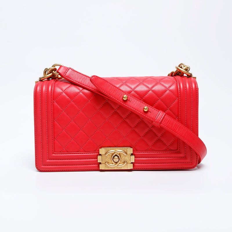 Chanel Shoulder Bag Caviar Leather Boy