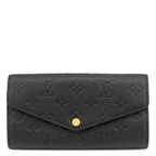 Louis Vuitton Wallet Portefeuille Sarah Monogram Empreinte Noir Gold Envelope