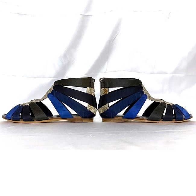Christian Dior Gurkha Sandals Silver Blue Navy — view 7
