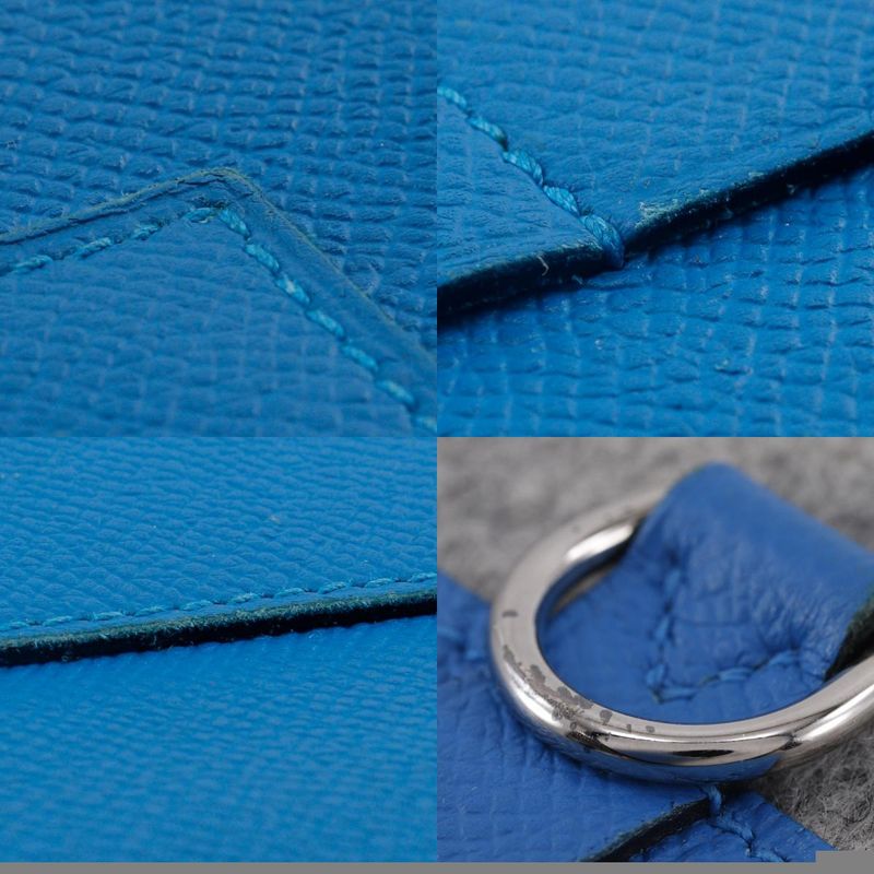 Hermes Toudou 37 Felt And Vaux Epson Blue Zanzibar Gray A Clutch Bag — view 9