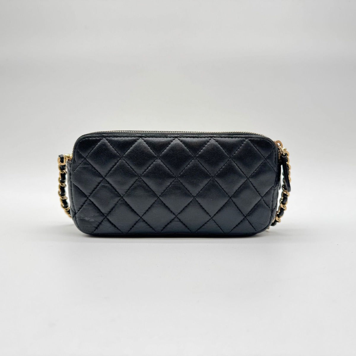 Chanel Super Chain Wallet Shoulder Bag Quilted Lambskin CC Logo Gold Leather — view 2