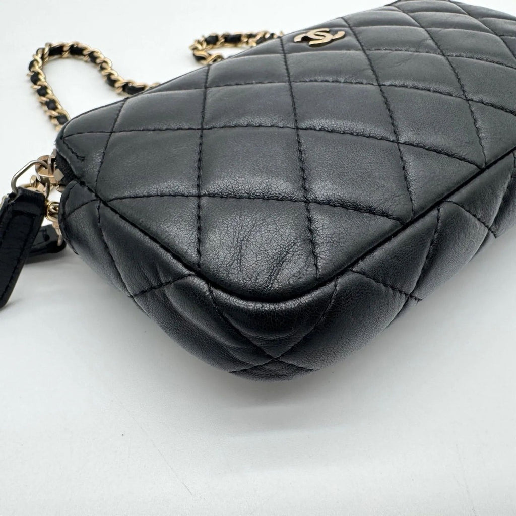Chanel Super Chain Wallet Shoulder Bag Quilted Lambskin CC Logo Gold Leather — view 7