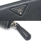 Prada Zip Around Long Wallet Black Leather — view 3
