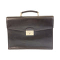 Prada Brown Silver Leather Business Briefcase