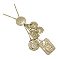 Chanel Metiers D'art Collection Necklace F21 a Gold GP Coco Mark Rhinestone