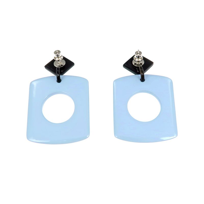 Hermes Earrings Dalva Sfumato Buffalo Horn Multicolor Blue Accessories — view 3