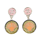 Chanel Pastel Shell Glitter Earrings