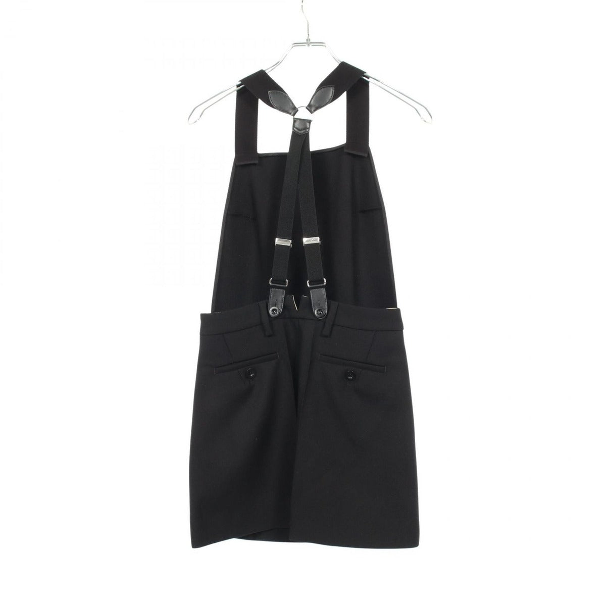 Prada Dress Back Cles Suspender Gabardine Mini Wool Jumper Skirt Sweater — view 2