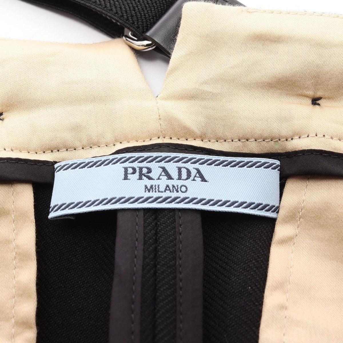 Prada Dress Back Cles Suspender Gabardine Mini Wool Jumper Skirt Sweater — view 3