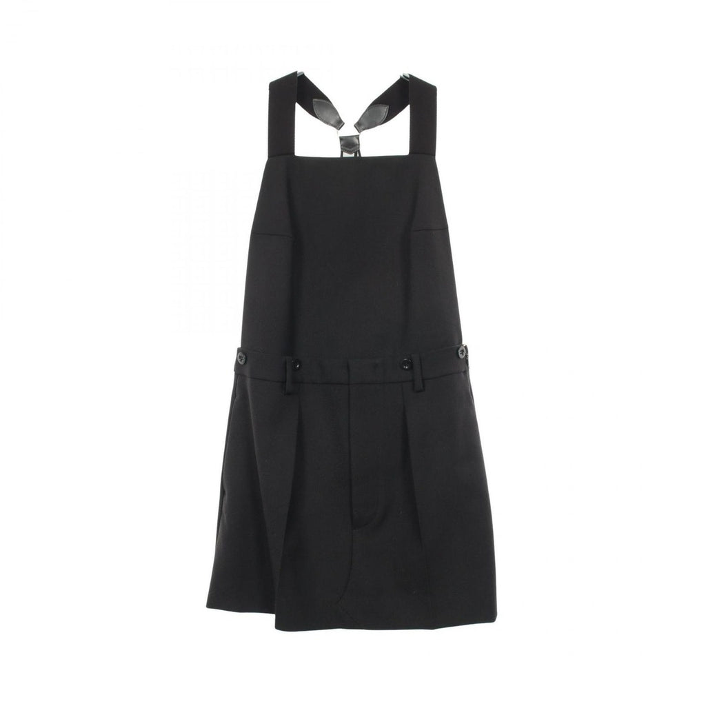 Prada Dress Back Cles Suspender Gabardine Mini Wool Jumper Skirt Sweater