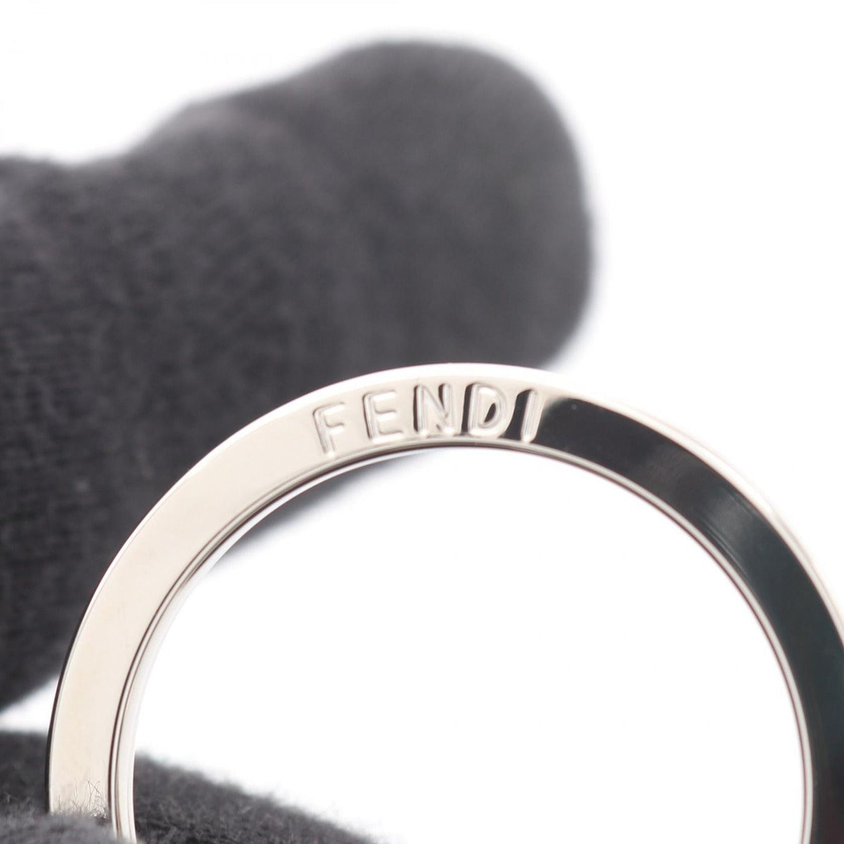 Fendi Key Holder FF Square Zucca Black Ring — view 3
