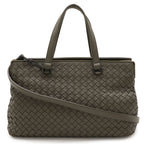 Bottega Veneta Intrecciato Handbag 2-Way Shoulder Bag Leather Khaki — view 2