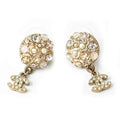 Chanel Circle Pearl Motif Logo Rhinestone