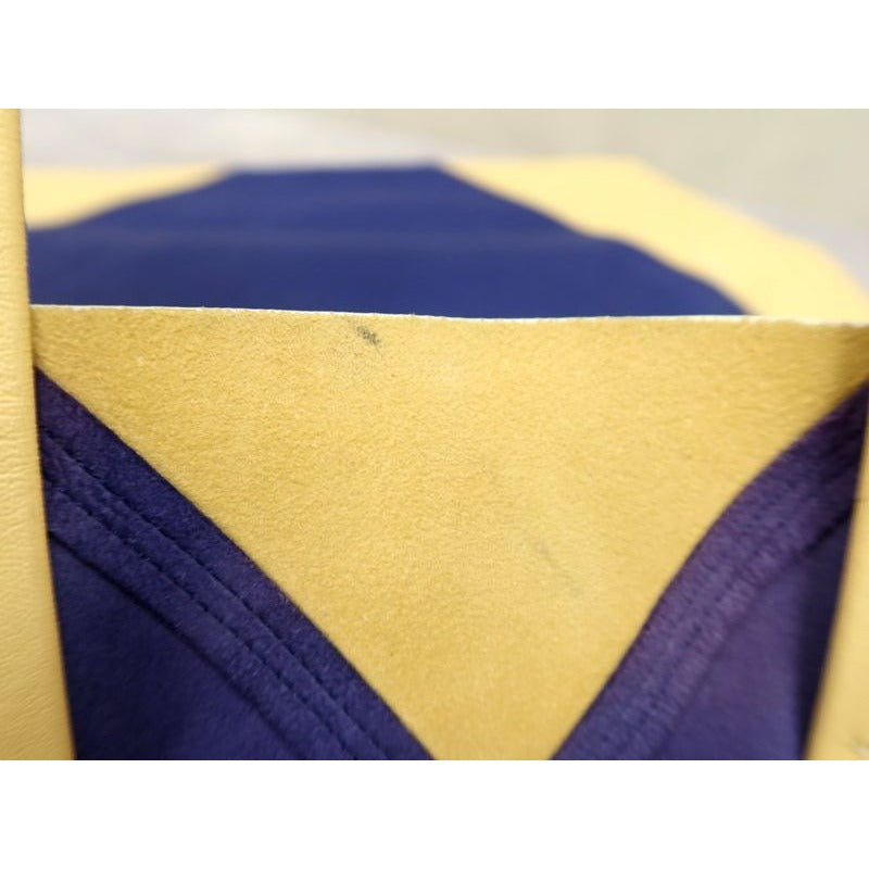 Celine Horizontal Cabas Tote Bag Cream Yellow Blue Calf Leather — view 7