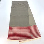 Chanel Shawl Scarf Striped Red CC Logo — view 2