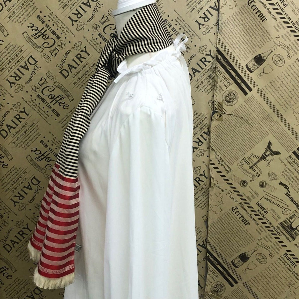 Chanel Shawl Scarf Striped Red CC Logo — view 6