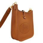 Hermes Shoulder Bag Evelyne TPM Taurillon Clemence Gold — view 2