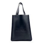 Fendi Logo Flat Calfskin Black Tote