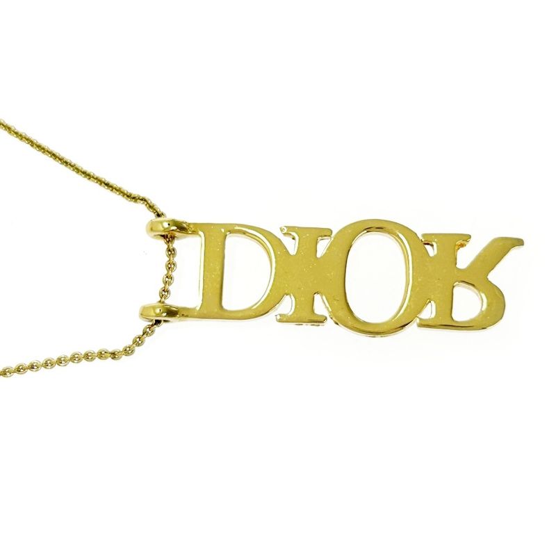 Christian Dior GP Logo Necklace Gold — view 3